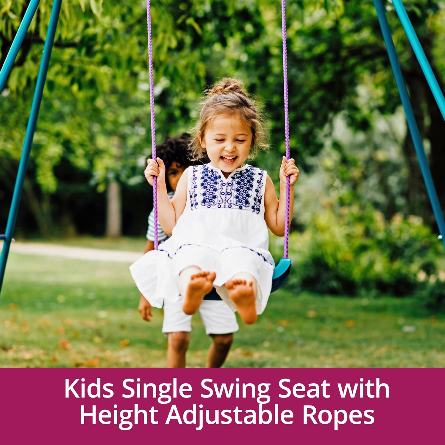 2 in 1 Toddler Swing Sets For Backyard, Baby Swing Outdoor/Indoor Playground, Bucket Swing Seat with Adjustable Rope