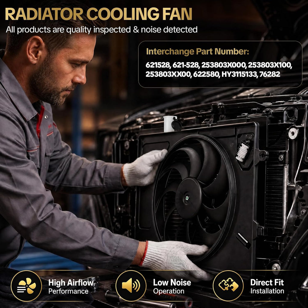 621-480 621-490 Radiator Cooling Fan Assembly Fits for 2012-2015 Honda Civic 1.5L/ 1.8L/ 2.4L for 2013-2015 Acura ILX 1.5L/ 2.0L/ 2.4L Replaces OE HO3115158 HO3115159