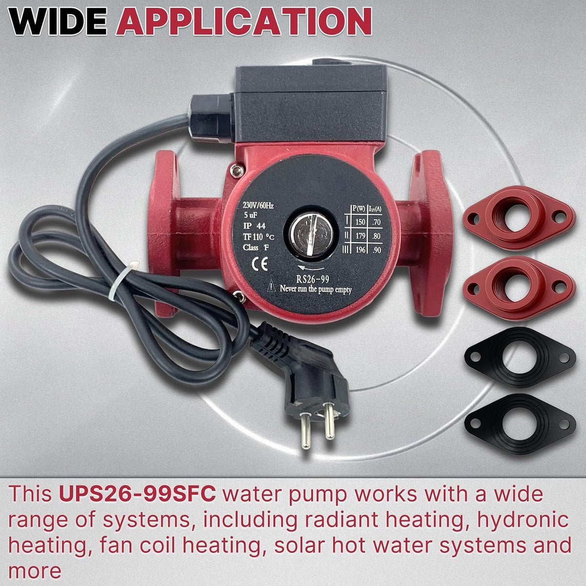 UPS26-99SFC 1/6 HP 230V Circulator Pump Compatible with Grundfos 98961765
