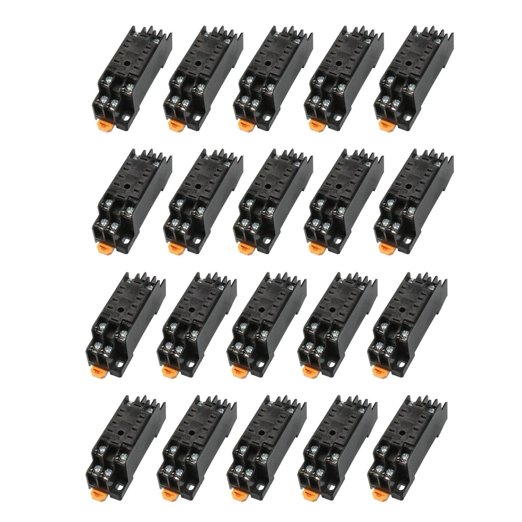 uxcell 20pcs 8 Pin Power Timer Relay Socket Base Holder PYF08A for HH52P MY2J