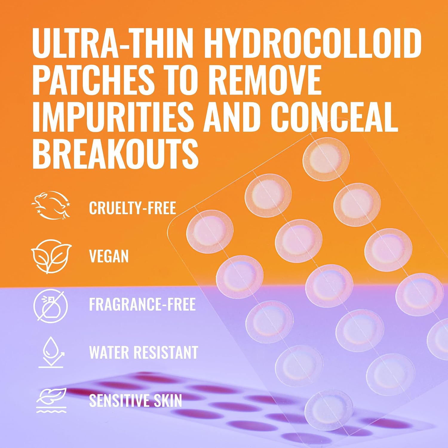 Pimple Patches, Hydrocolloid Patches for Face, 60 Count | Ultra-thin hydrocolloid patches that remove impurities and
