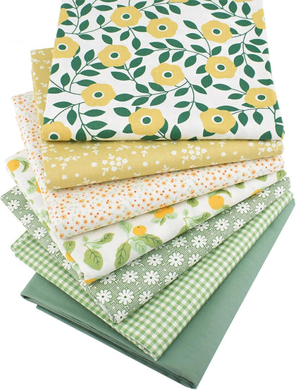 Fat Quarters Fabric Bundles,Print Floral Plaid Solid Quilting Fabric for Sewing Crafting,18 x 22 inches