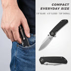 EDC Folding Pocket Knife with G10 Handle and 1.4116 Steel | 3.15" Stonewashed Blade, Lightweight Design for Work and
