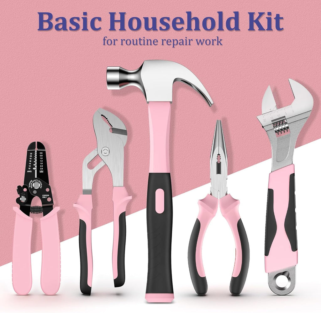 Home Tool Kit 281-PCs - General Basic Home Auto Repair Tool Kits - Complete Portable Hand Tool Sets for Women - Tool