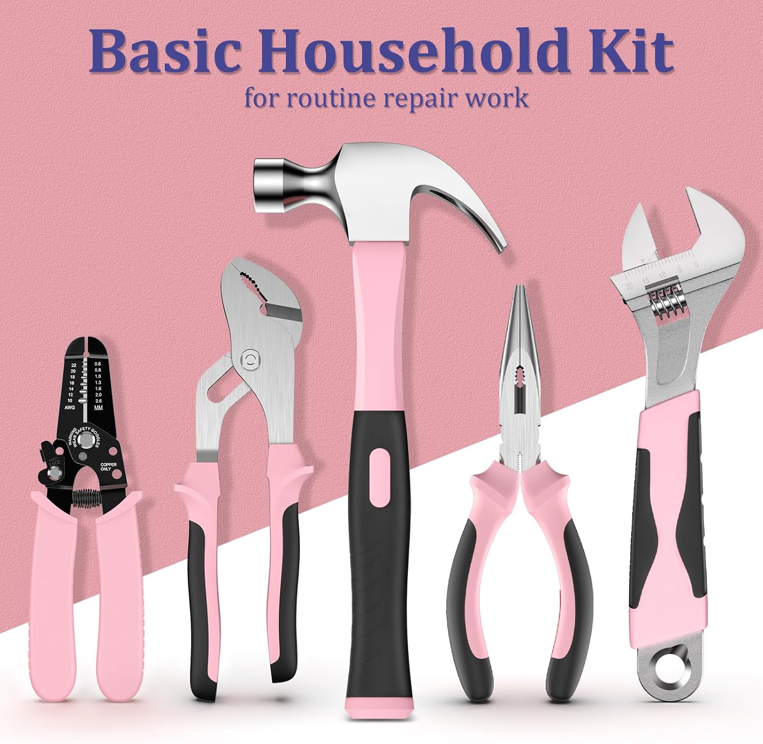 Home Tool Kit 281-PCs - General Basic Home Auto Repair Tool Kits - Complete Portable Hand Tool Sets for Women - Tool