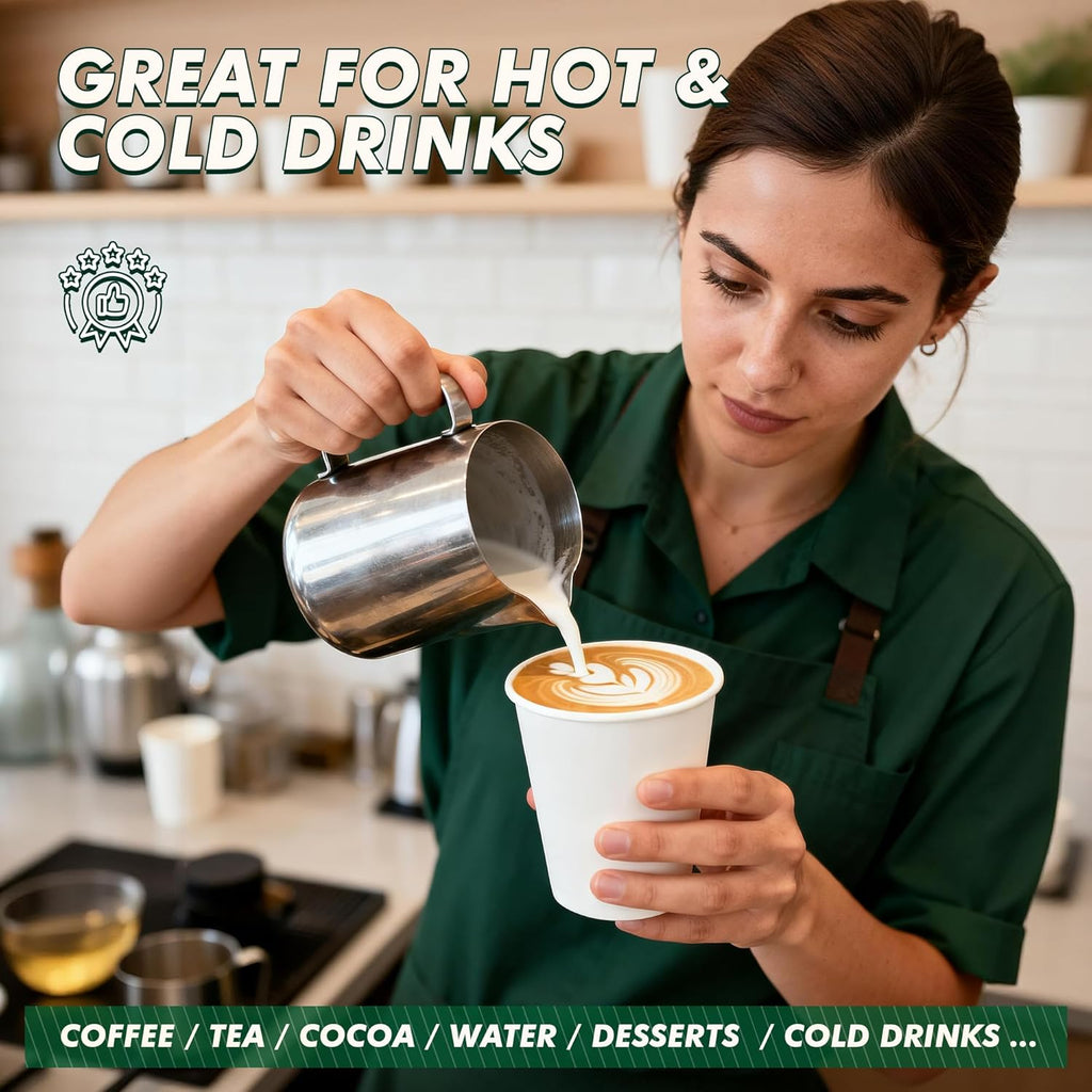Coffee Cups 12 oz 100 Pack, Disposable Hot Paper Cups, White