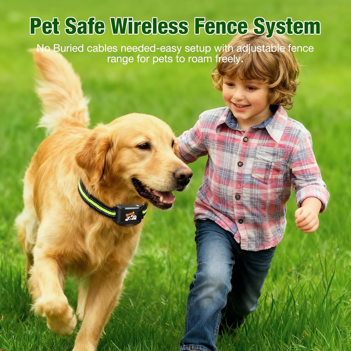 Wireless Dog Fence for 3 Dogs, KJEFYPETZN Remote Dog Training Collars System, Waterproof Rechargeable Electric Pet