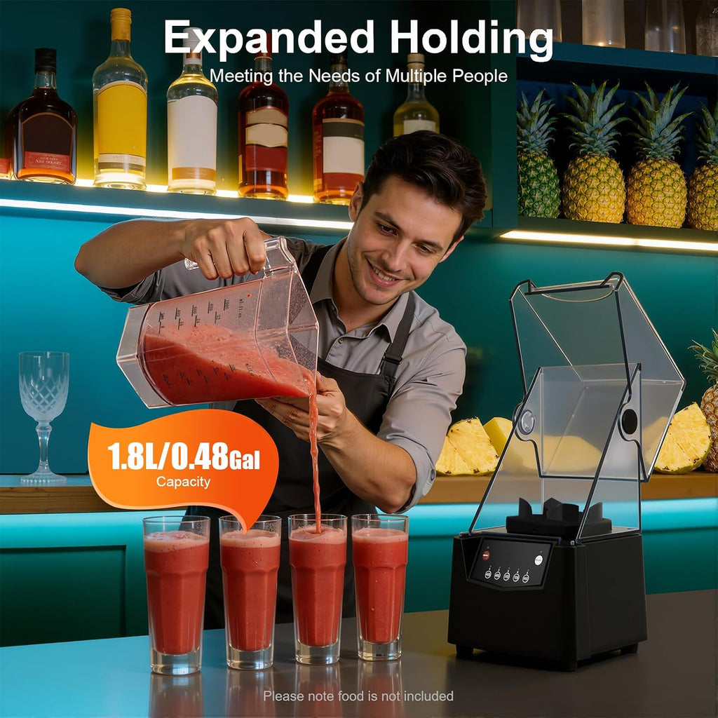 Professional Commercial Blender, 1.8L Smoothie Maker, 2600W, 110V