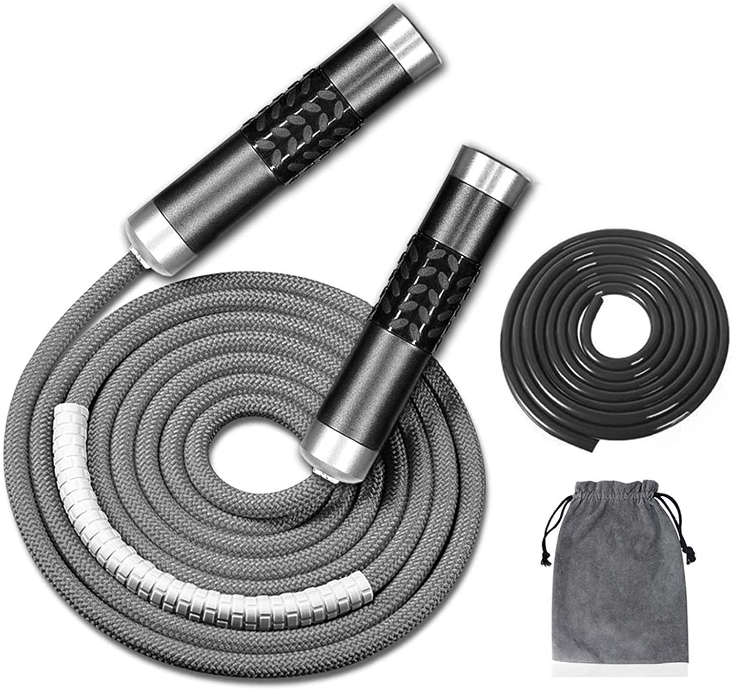 Weighted Jump Rope for Workout Fitness(1LB), Tangle-Free Ball Bearing Rapid Speed Skipping Rope for MMA Boxing