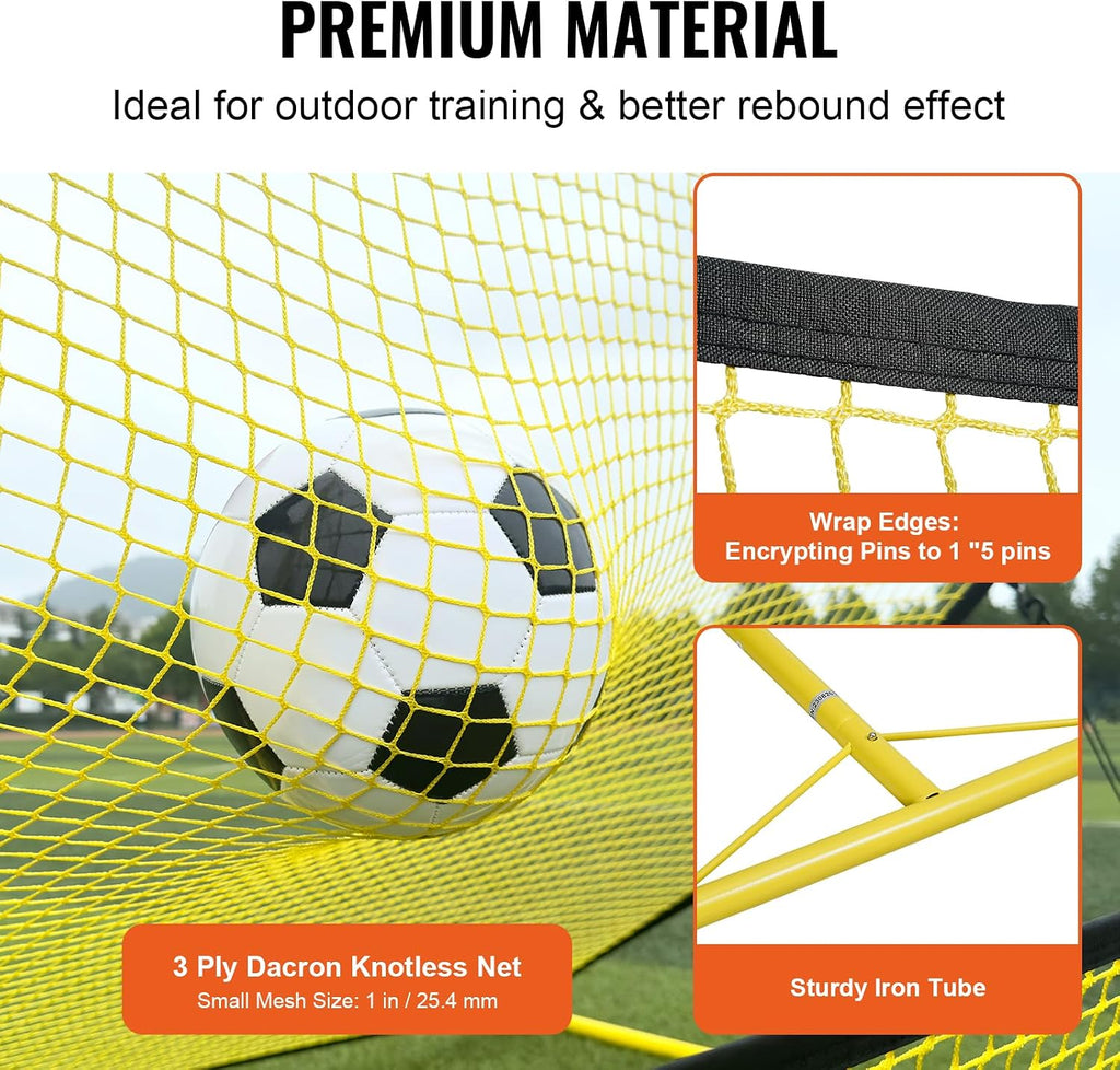 Soccer Trainer，Portable Soccer Rebounder Net, Iron Soccer Practice Equipment, Sports Football Rebounder Wall with