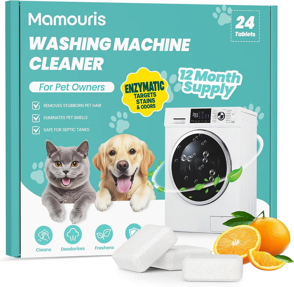 Washing Machine Cleaner Tablets Pro for Pet Owners, Enzymatic Deep Cleaning