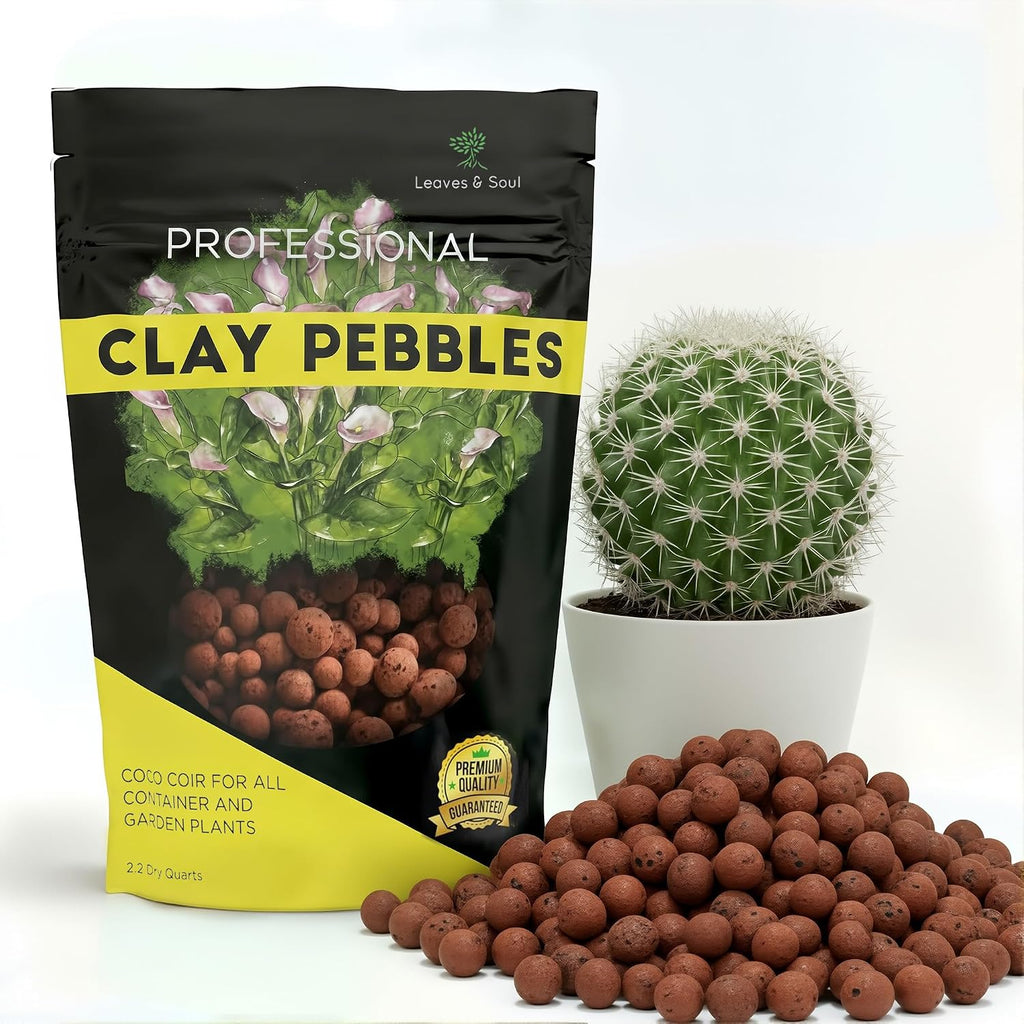 Professional Clay Pebbles for Plants, Expanded Clay Pebbles 2.2 Qt | Clay Pebbles for Plants Hydroponic Promote