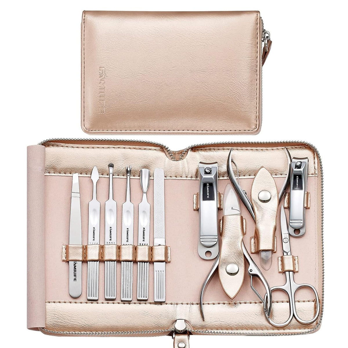 Stainless Steel Manicure Set 11-in-1 Professional Nail Clipper Kit