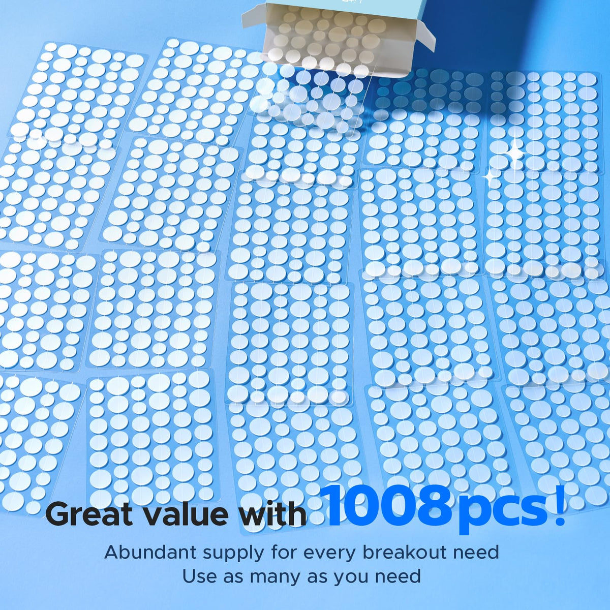 Pimple Patch Bulk, 1008 Patches 3 Size Acne Patches for Face