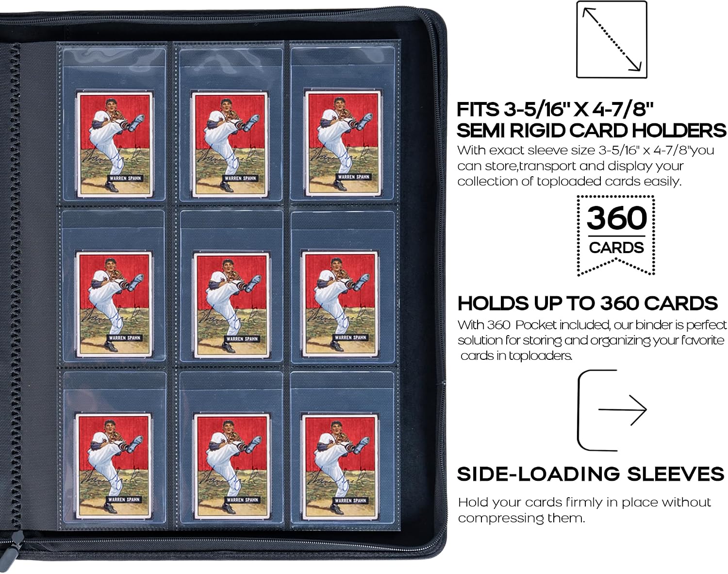 Semi Rigid Card Holder Binder - Card Saver 1 Binder for Semi Rigid Card Holders, Semi Rigid Card Holder Album Fits