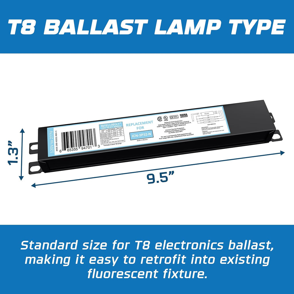 OHLECTRIC Replacement for ICN3P32-SC T8 Fluorescent Ballast