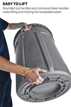 BRUTE Trash Can, Gray, 10-Gal, Pack of 6