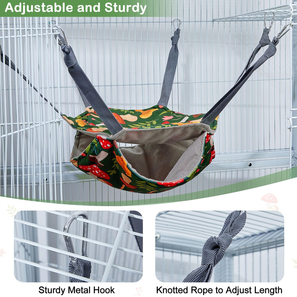 4 Pack Cozy Ferret Hammock, Soft Washable Cage Bed for Small Animals