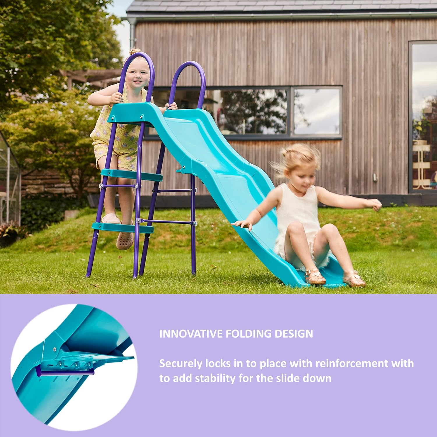 27613 Outdoor Slide for Children, Purple, 186 x 80 x 120 cm