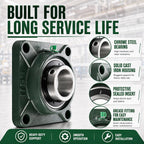 2pcs UCF211-32 Square Pillow Flange Bearing, 2" Bore 4-Bolt Cast