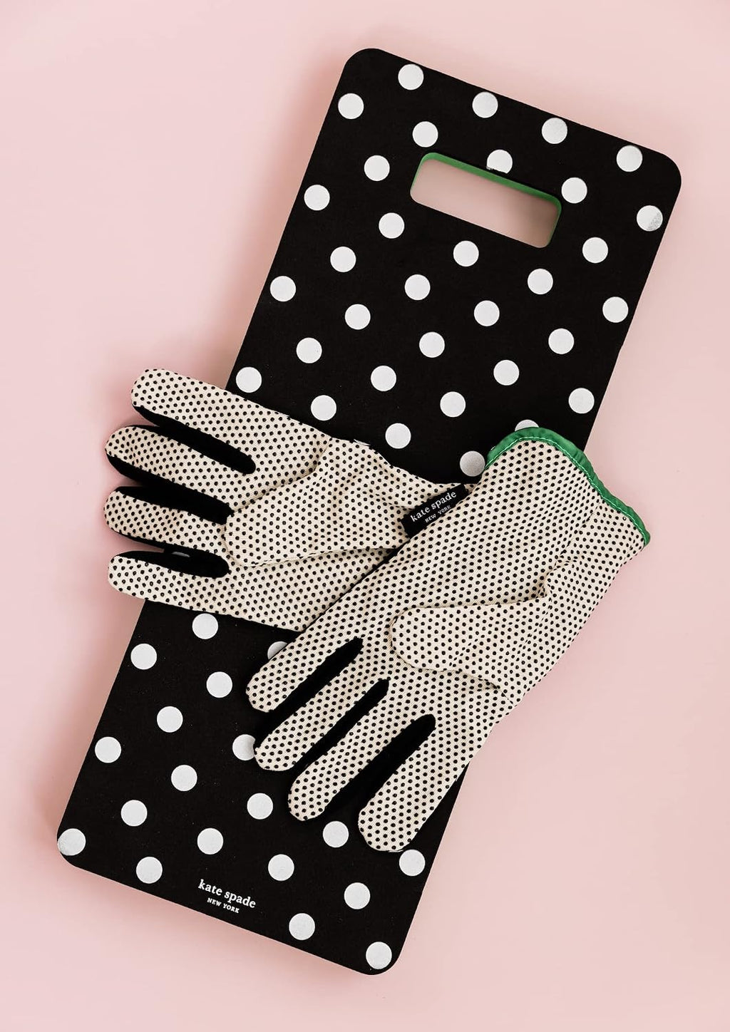 Garden Kneeler and Gardening Gloves for Women, Cute Garden Tool Set with Thick Kneeling Pad and Yard Gloves, Picture Dot