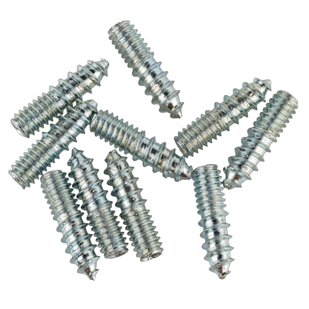 #8-32 x 5/8" Zinc Plated Hanger Bolts - Self-Tapping Breadboard Screws - Pack of 10 - Double Ended Screws for Cabinet Knobs - SV1-Z