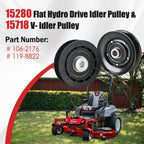 15280 Flat Hydro Drive Idler Pulley & 15718 V- Idler Pulley