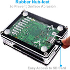 Miuzei Case for Raspberry Pi 4 with Fan, USB-C Power Supply 4 Pcs Heatsinks