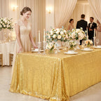 Gold Sequin Tablecloth 60x102 Inch Sparkly Gold Wedding Tablecloth Drapes