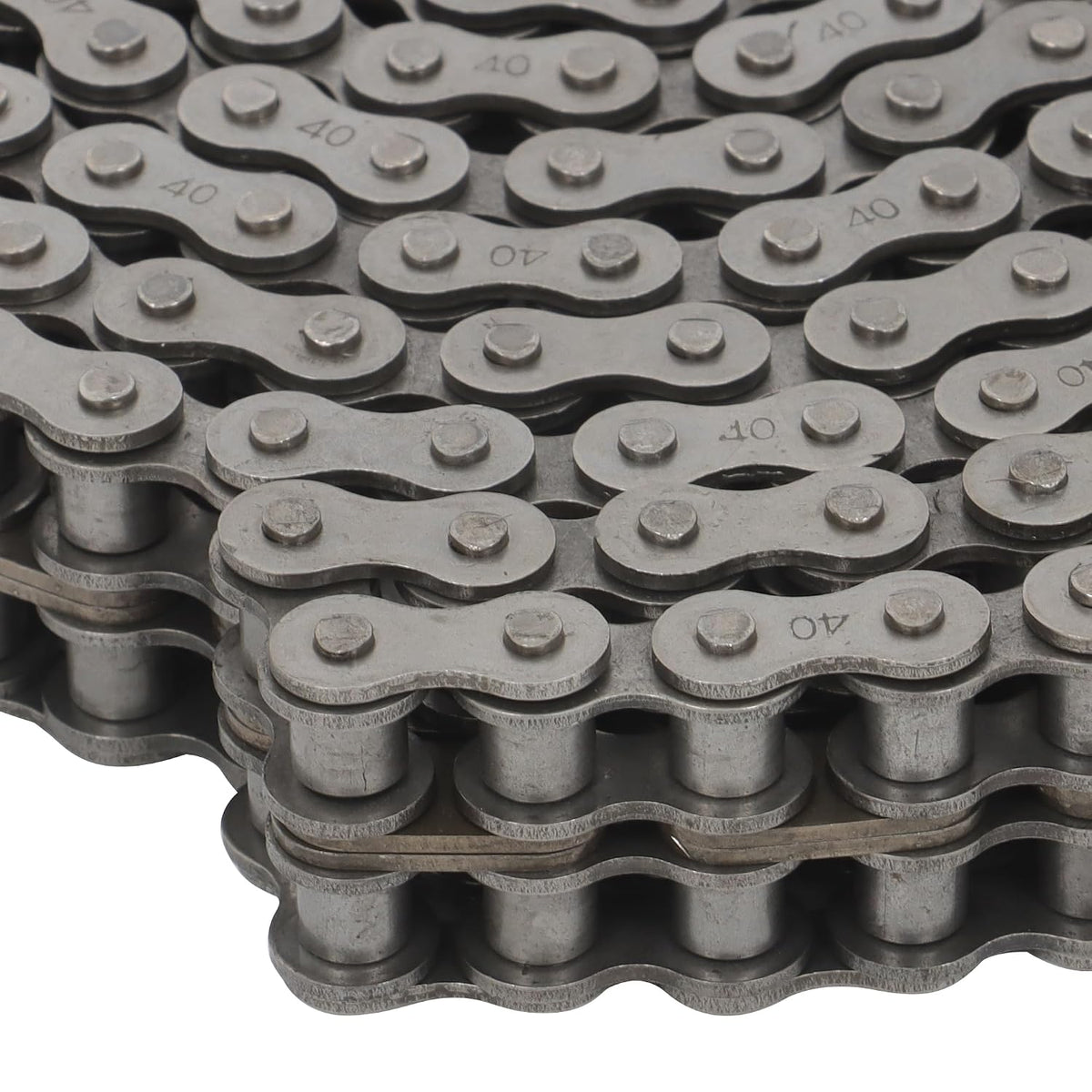 findmall 40-2 Duplex Roller Chain, 10 Feet Carbon Steel, Double Strand
