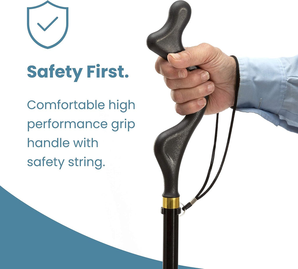 Walking Cane for Men and Women - Special Balancing Stick With 10 Adjustable Heights - Self Standing, Folding