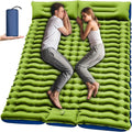 Double Sleeping Pad - Self Inflating 4" Extra-Thick for 2 Person with Pillow Built-in Foot Pump Inflatable Sleeping