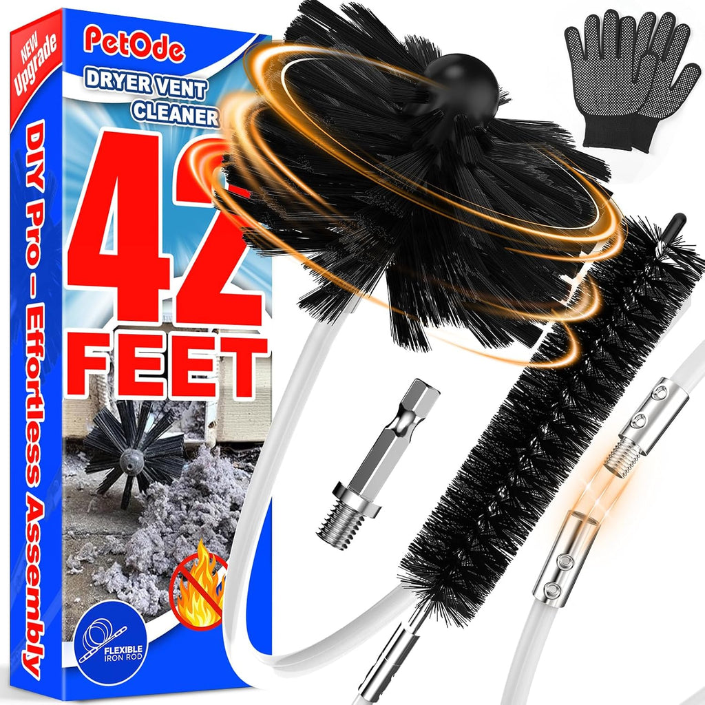 42 Feet Dryer Vent Cleaner Kit, Flexible Cleaning Tools