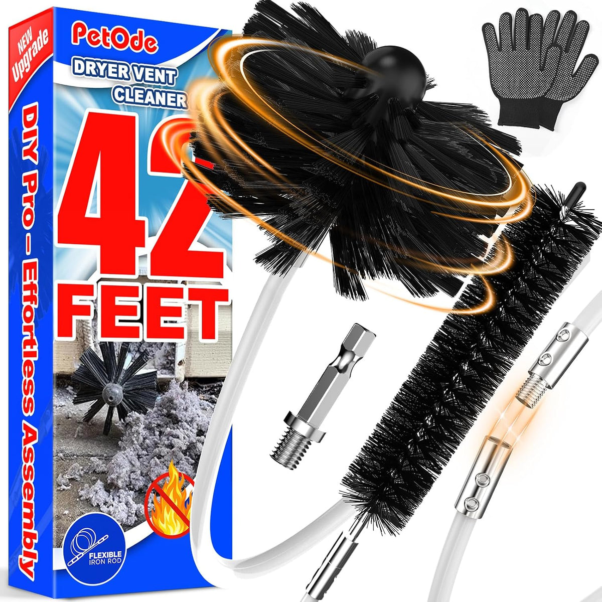 42 Feet Dryer Vent Cleaner Kit, Flexible Cleaning Tools