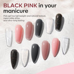 Poly Gel Nail Kit 6 Colors with 8W Nail Lamp Poly Extension Gel