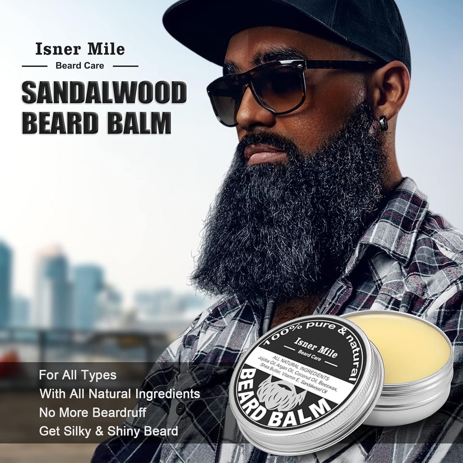 Isner Mile Dad Gifts Fathers Day Husband: from Wife Daughter, Beard Grooming Kit for Men with Beard Oil Balm Wash