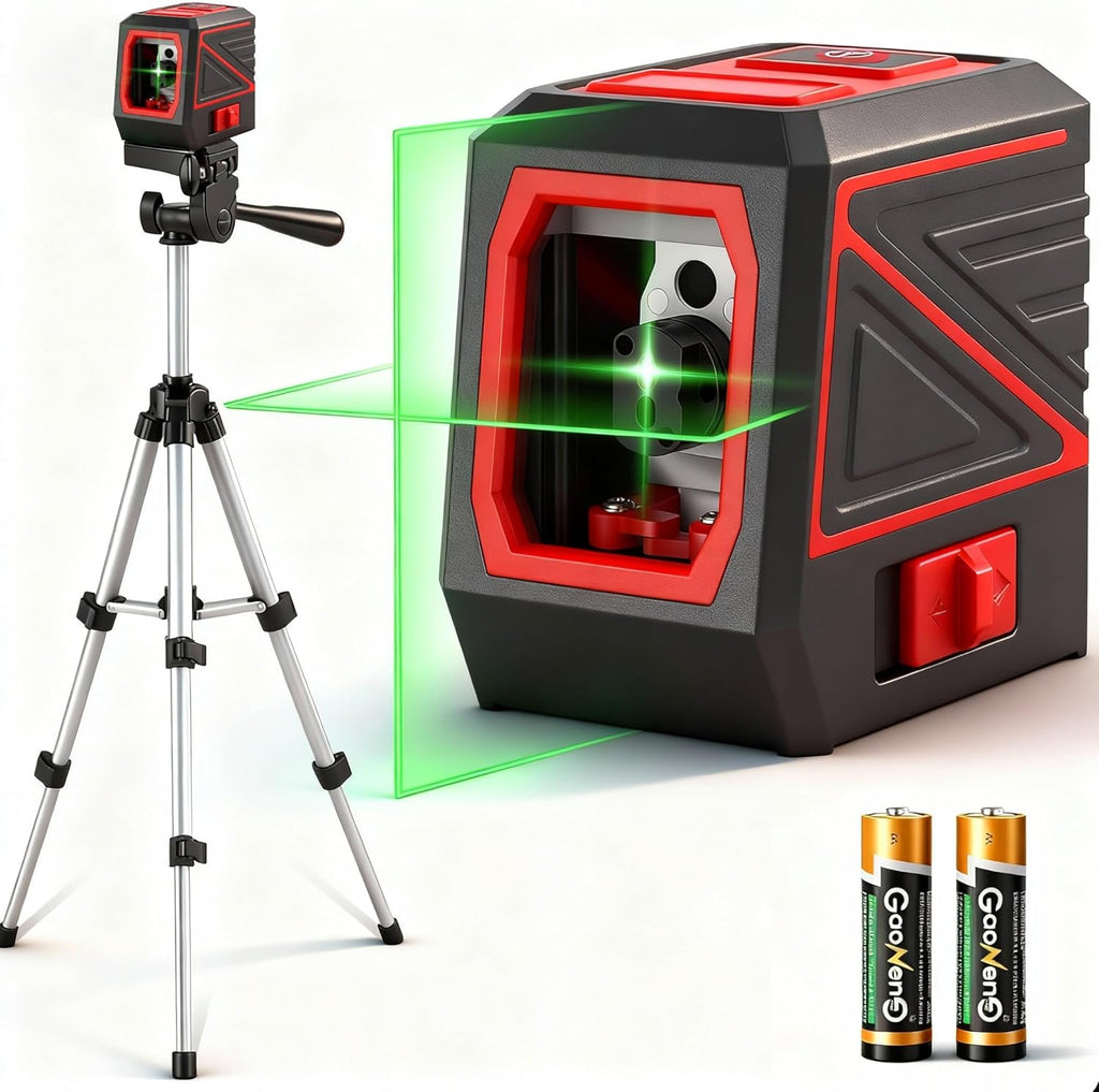 Laser Level with Tripod, 100 feet Green Cross Line Self Rotary Leveling Laser Level, Vertical and Horizontal Line