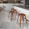 24" Copper Metal Backless Counter Height Stool