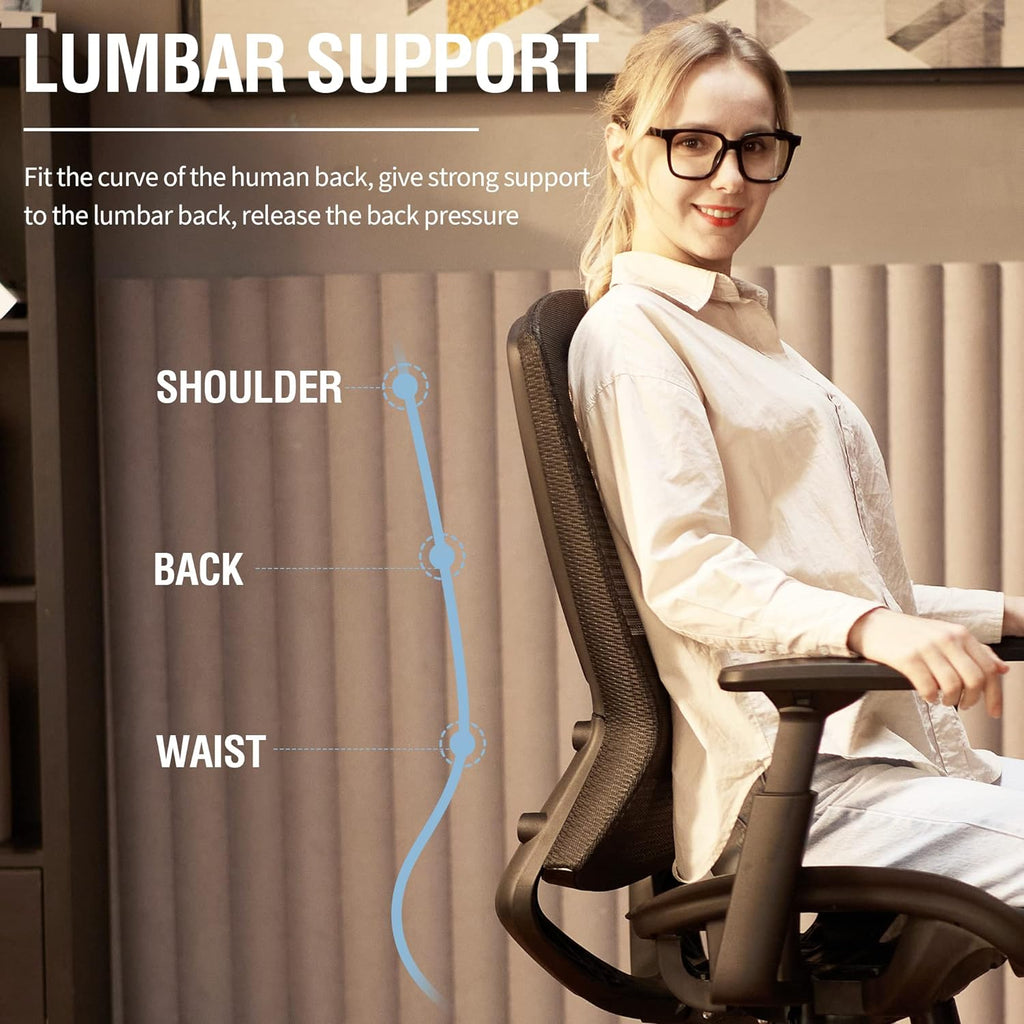 Ergonomic Mesh Office Chair,Comfy Computer Desk Chair - BIFMA 5.1 Certified Commercial Swivel Task Chair for Home