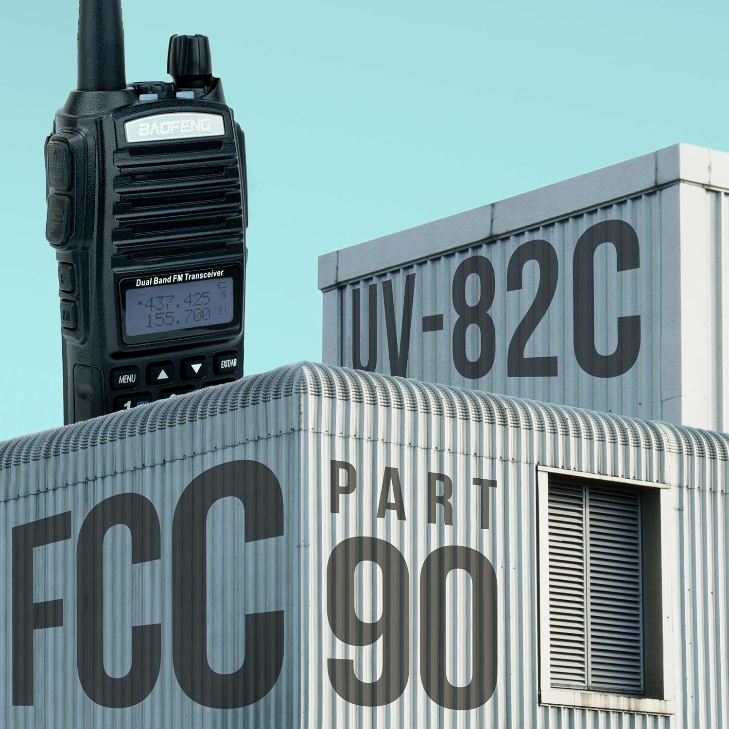 BaoFeng UV-82C Dual-Band 136-174/400-520 MHz FM Ham Two-Way Radio, Transceiver, HT with Battery, Earpiece, Antenna