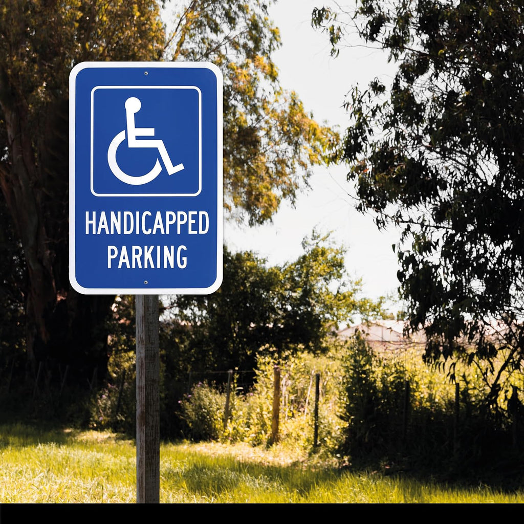 4-Pack Handicapped Parking Sign 12x18 Engineer Grade Aluminum | Engineer Grade - Rust Free - Weatherproof - UV Coated