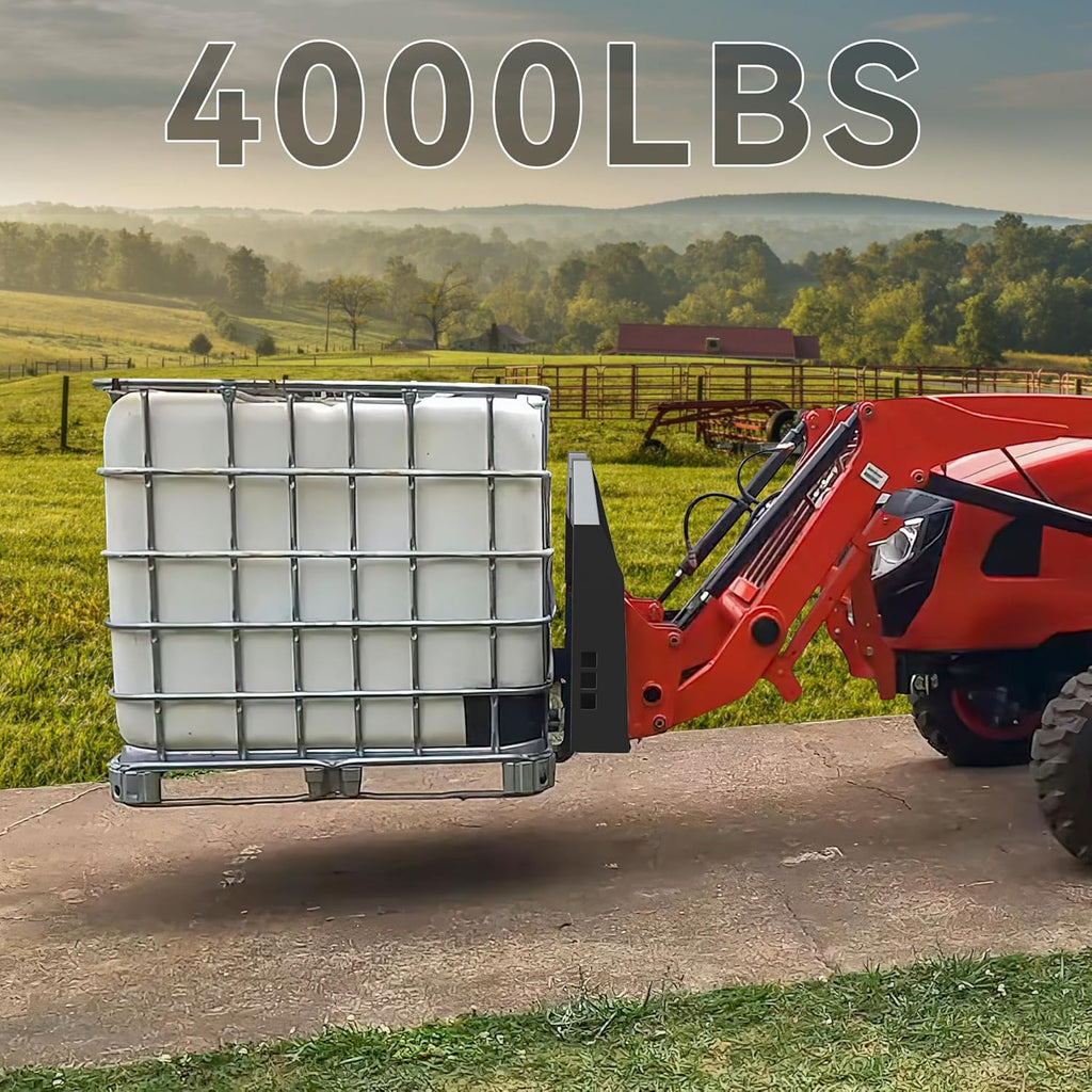 45" Skid Steer Pallet Fork Frame Pallet Forks 4000lbs 48" Fork Blades fit for Kubota Bobcat Skid Steer Quick Tach