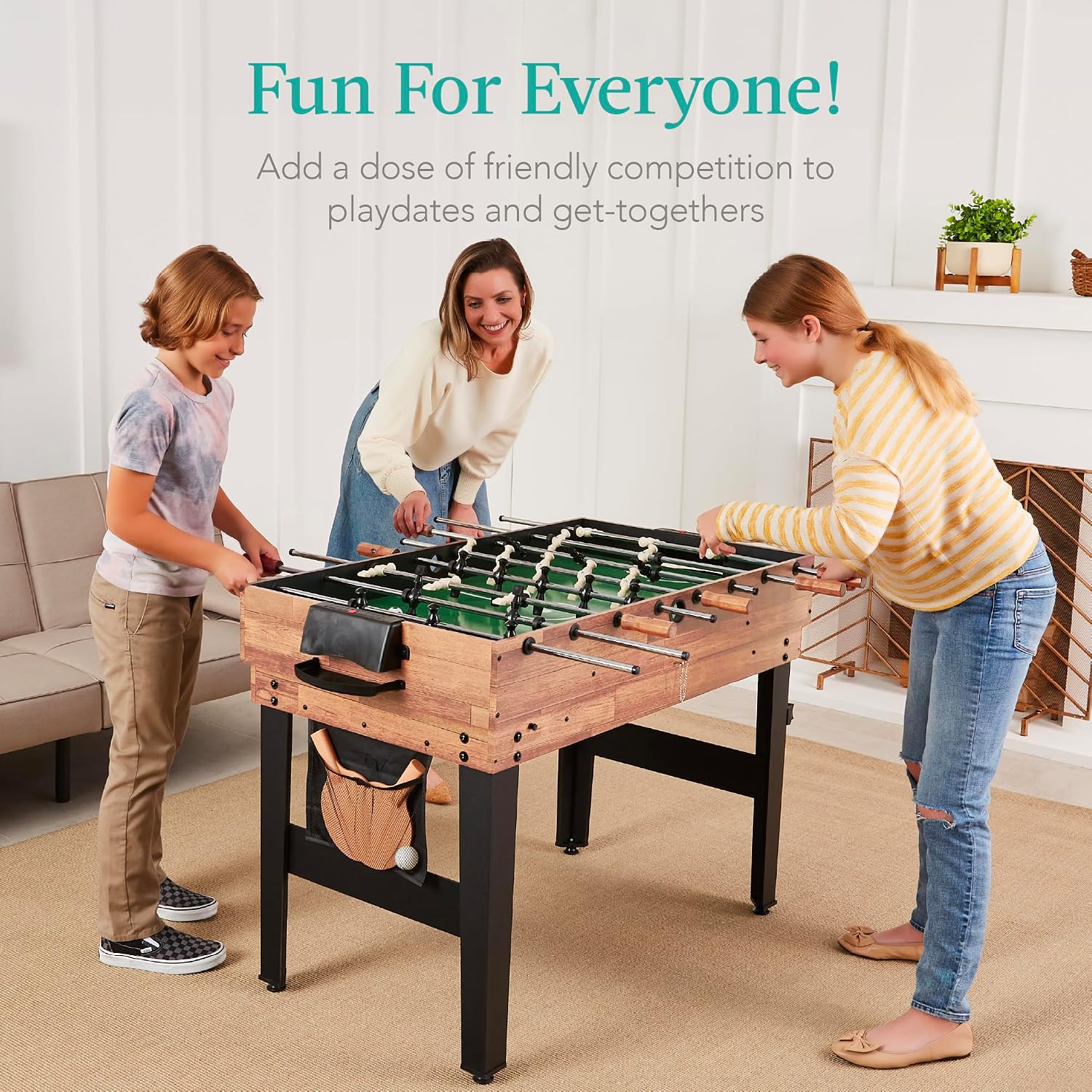 Combo Game Table Set for Home, Game Room, Friends & Family w/Ping Pong, Foosball, Basketball, Air Hockey, Archery