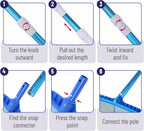 Telescopic Pool Pole, 12Ft, Adjustable 3Piece Expandable Step-Up, Pool Brush Pole for Cleaning