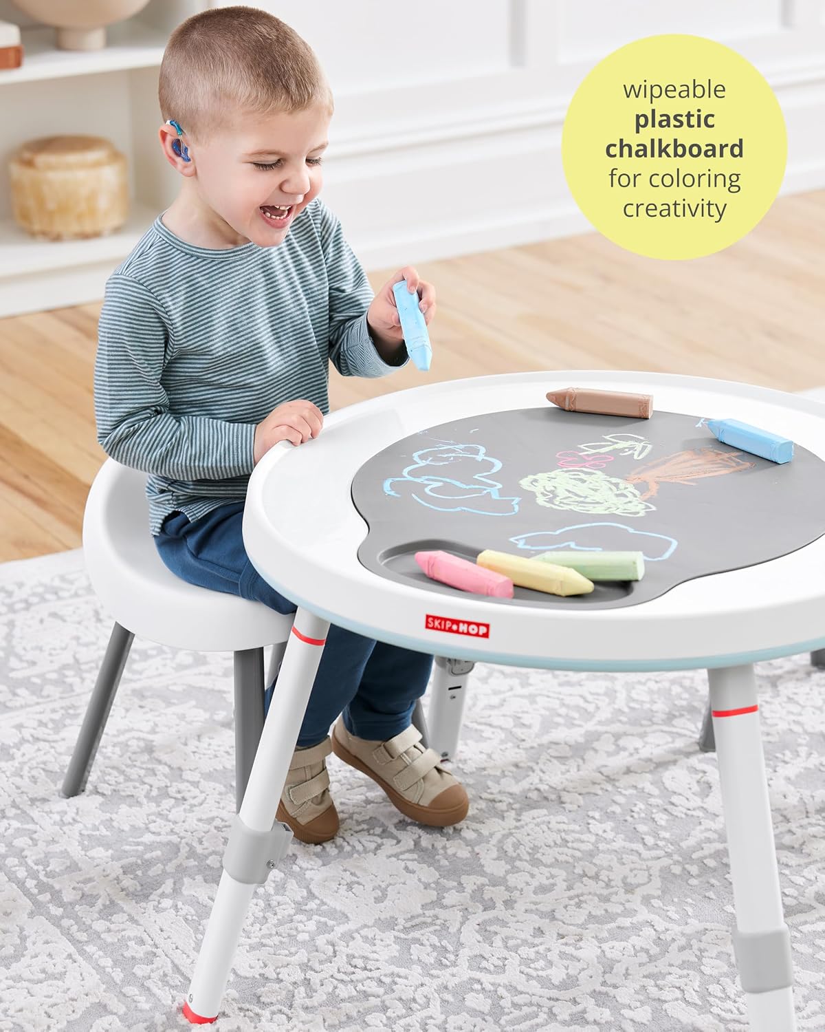 Skip Hop Baby Activity Center: Interactive Play Center with 3-Stage Grow-with-Me Functionality, 4mo+, Silver Lining
