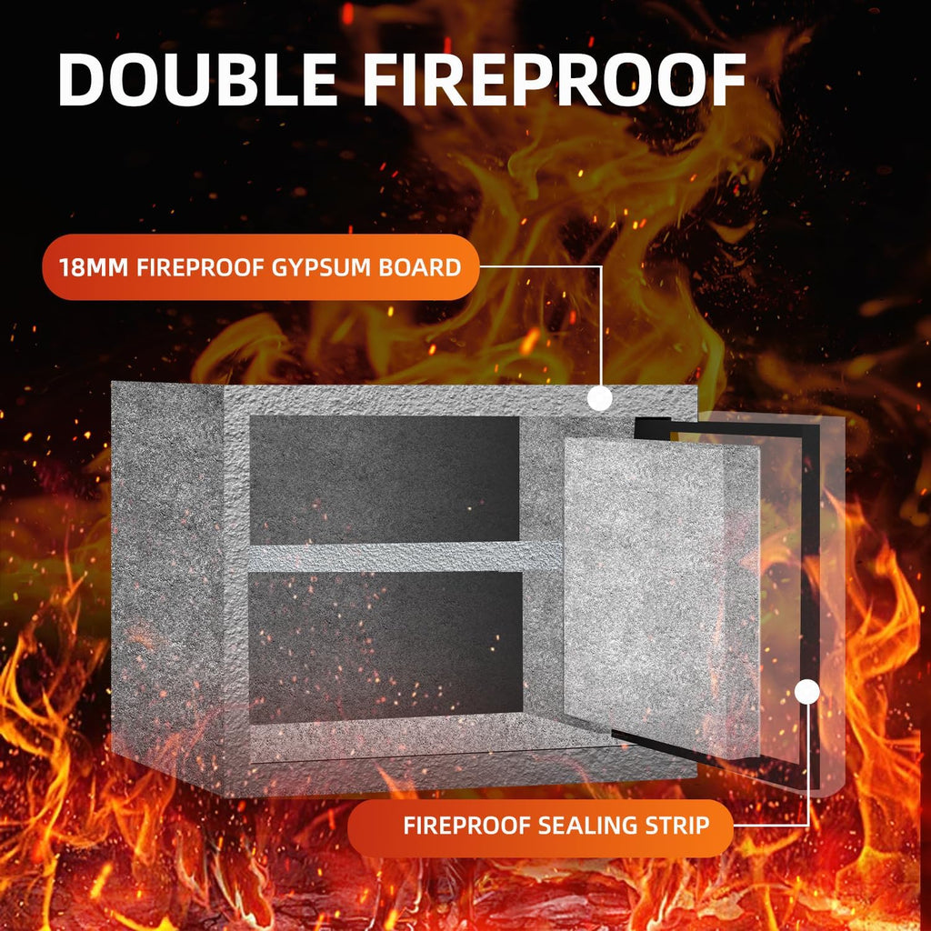 1.2 Cubic Feet Fireproof Safe Box, Fireproof Home Safe for Money, Jewelry, Documents and Valuables W/Digital Keypad