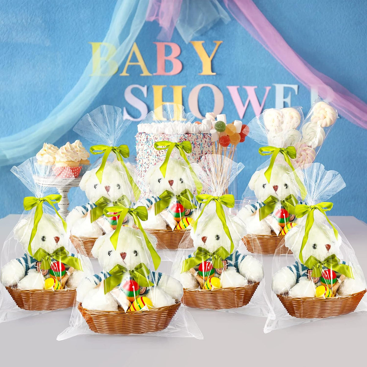 24 Pack Plastic Oval Basket 9.5 x 6.3 x 2.4 Inch Small Fruit Bread Basket Wicker Storage Baskets for Gifts Empty