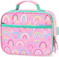 Kids Lunch Box for Girls, Insulated and Reusable Lunch Bag for School Preschool Kindergarten, Pink Rainbow