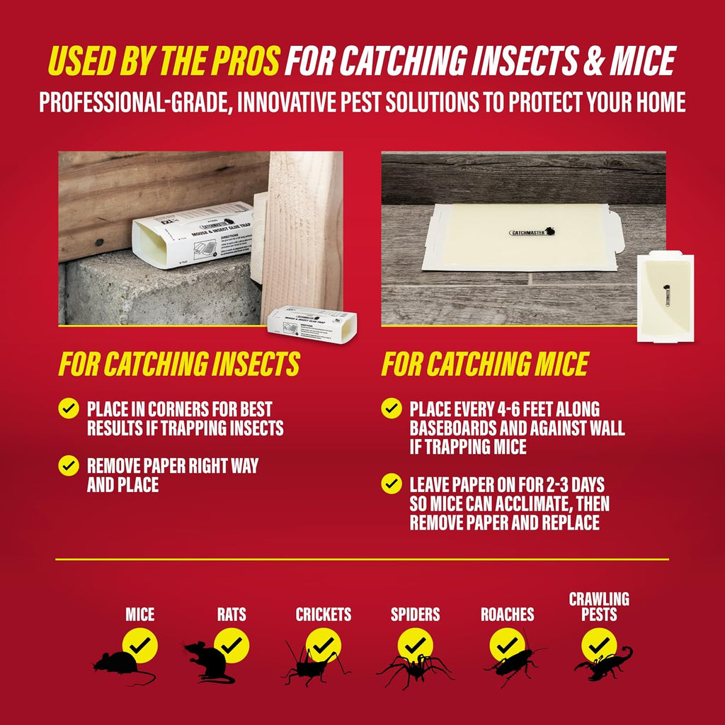 Mouse & Insect Super Glue Traps 30PK, Mouse Traps Indoor for Home, Extra Strength Sticky Pest Control Adhesive Tray