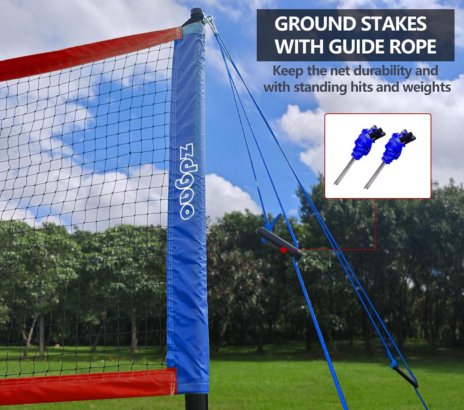 20FT/32FT Volleyball & Badminton Combo Sets for Backyard | Adjustable Height Poles System, Anti-Sag Net, Volley ball